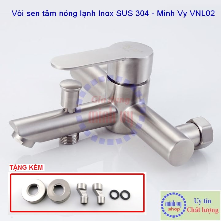 Củ sen tắm - vòi sen tắm nóng lạnh inox sus 304 vnl02