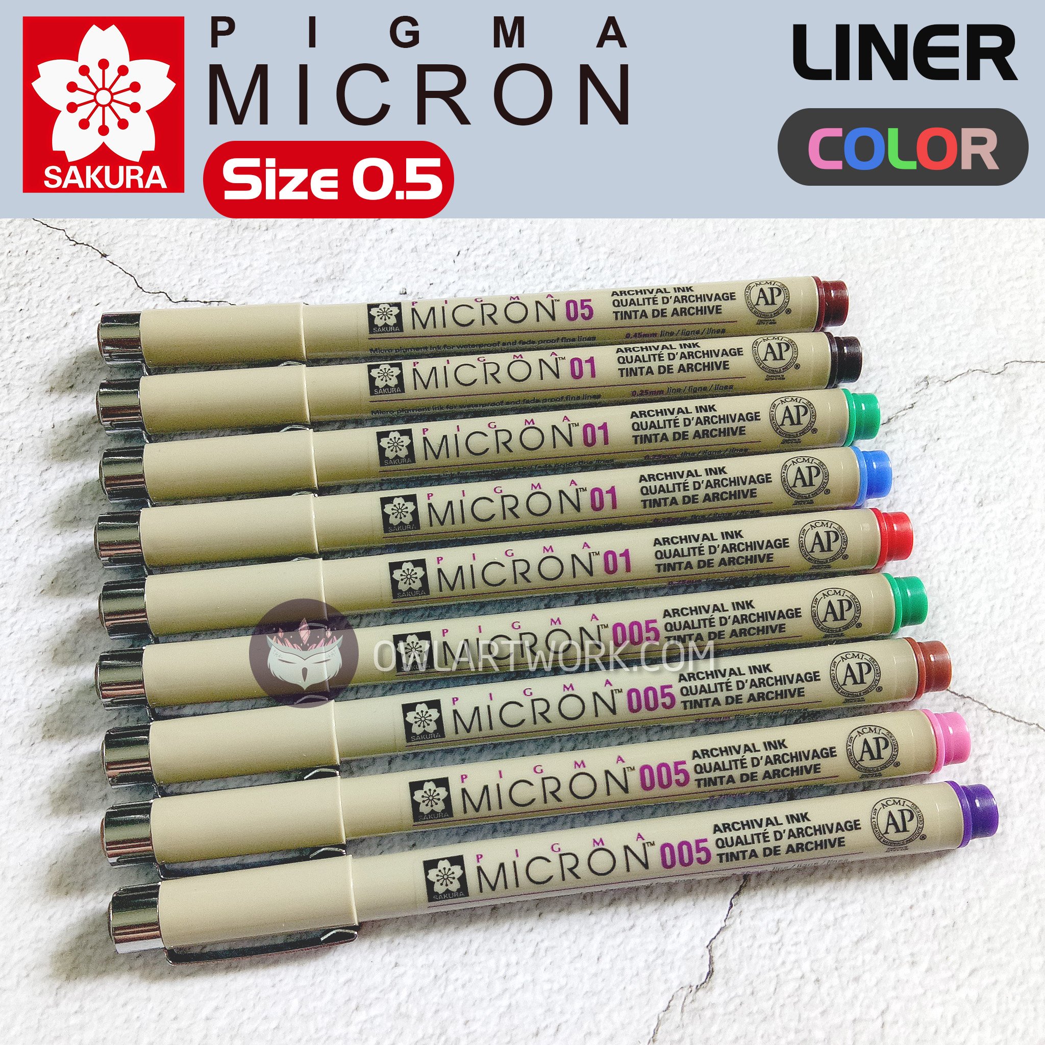 [HCM]Bút vẽ Màu kỹ thuật LINER PIGMA MICRON SAKURA ngòi 05