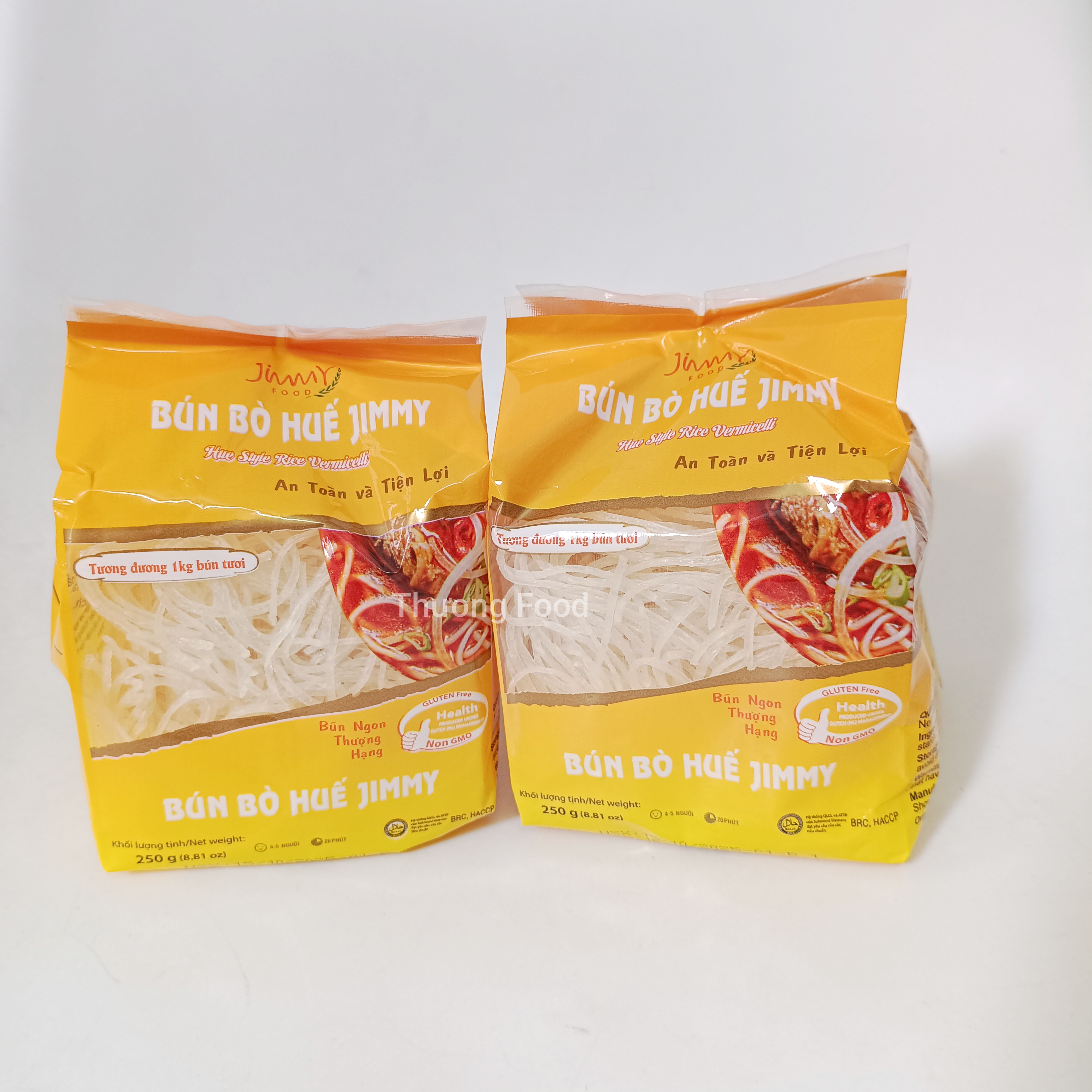 [Combo 1-2-3 Gói] Bún Gạo Sợi To Nấu Bún Huế 250gr Tương Đương 1Kg Bún Tươi , Bún Gạo Khô - Jimmy Food