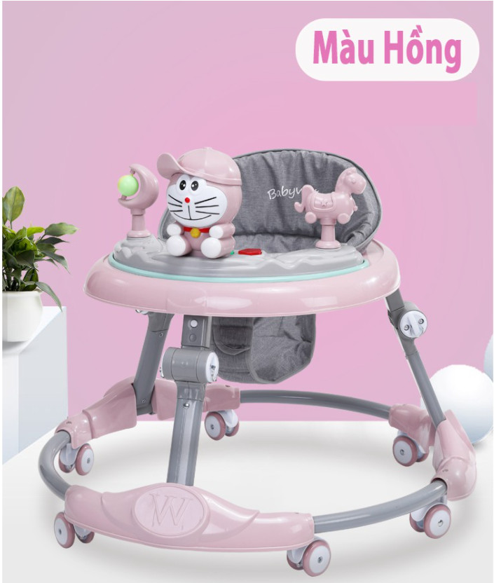 Xe tròn tập đi đa chức năng - xe tròn tập đi cho bé có hình doremon - xe thỏ - nhựa xe cứng chắc chắn- xe gấp gọn- nâng hạ cao thấp dễ dàng