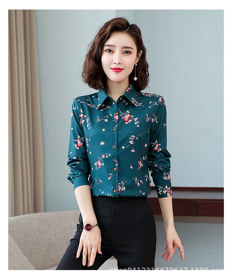 Sơ mi công sở họa tiết hoa lá HaiAnh Sm121
