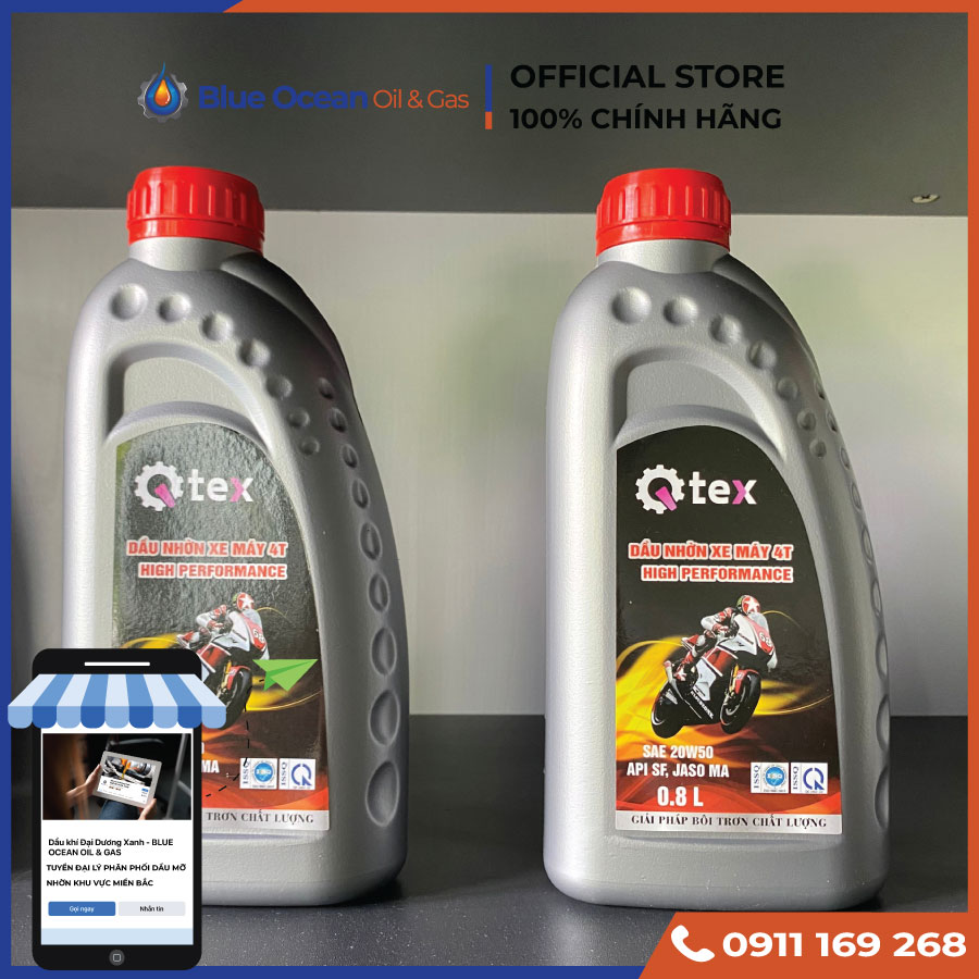 Dầu nhớt qtex 4t 20w-50 sf cho xe côn tay, xe số