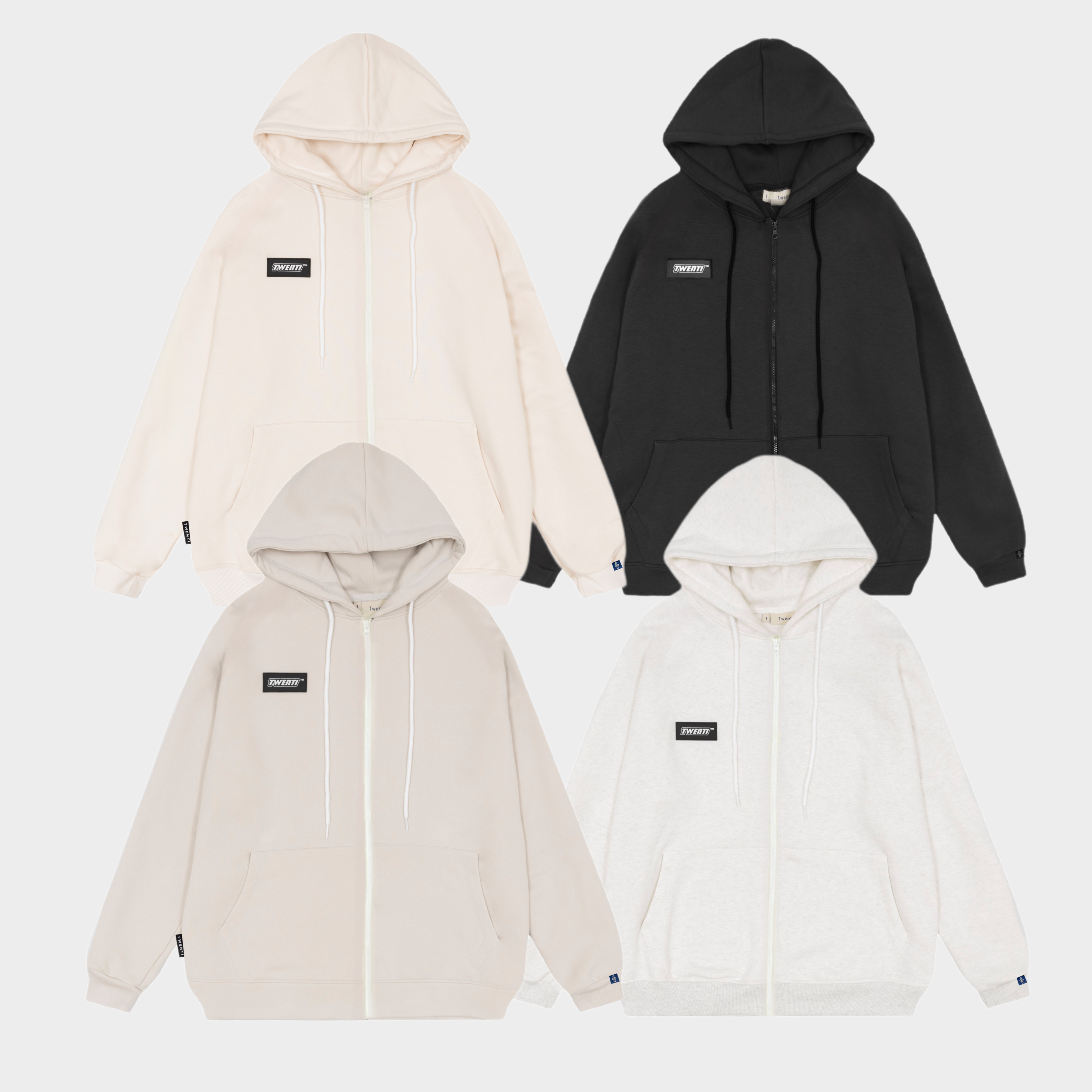 Áo hoodie zip twenti tag mạc thời trang