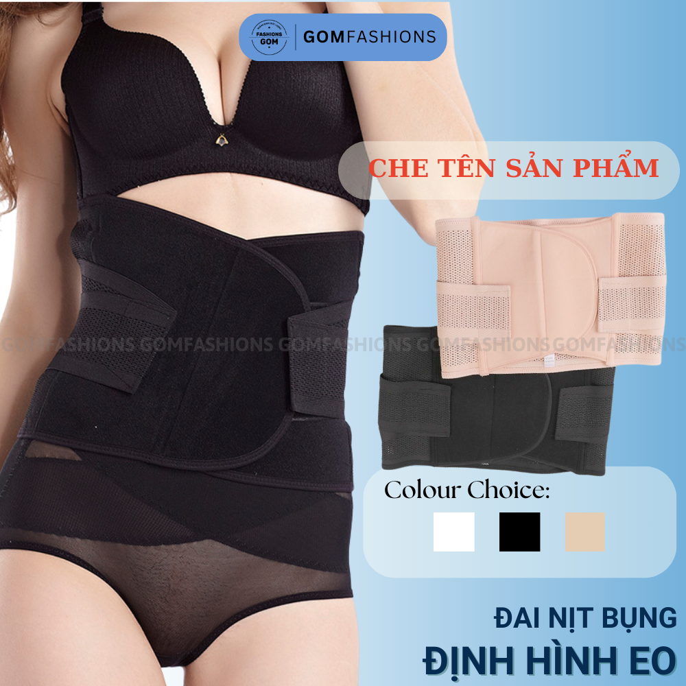 Đai nịt bụng giảm mỡ thon eo sau sinh, gen nịt bụng chống cuộn dạng dán cao cấp có lỗ thông hơi - SA-3331
