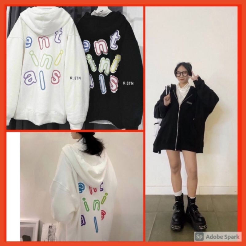 ❈☸  Áo Khoác nỉ Hoodie Tay Bồng In Chữ N Nữ - đằng sau áo in chữ ENT.INI.AIS ÁO Jacket có mũ from rộng to