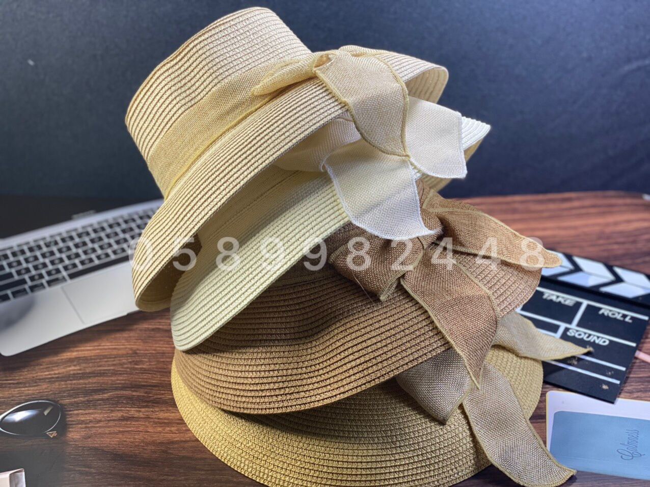 Nón cói chuông lồng đèn thắt nơ vintage xinh xắn cho nữ