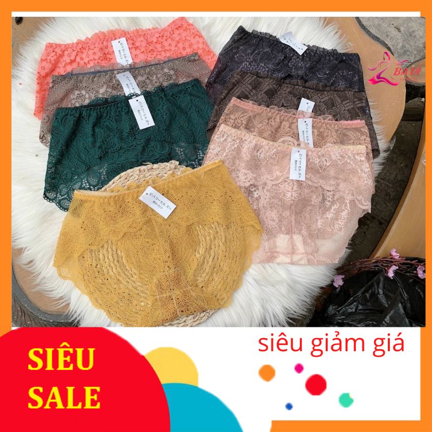 Com bo 10 quần lót nữ pha ren 2021- ba vì fashion- quần ren mềm, from từ 42-65kg.