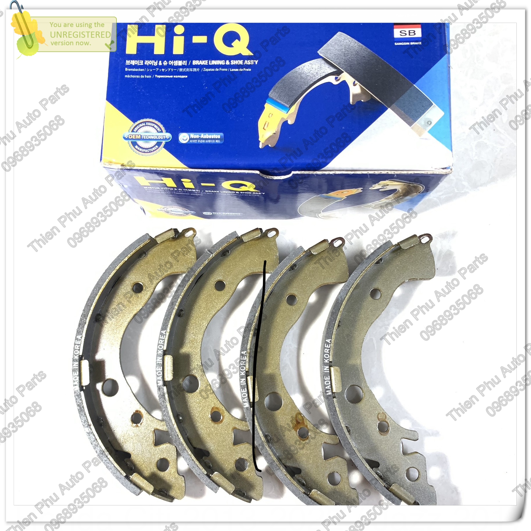 Má phanh chính hãng Hi-Q cho Honda Citi 13-22 , Jazz 17- .Guốc phanh sau. OEM Brake Shoe : 43153SNAA01 43153SNAA02 45153SNAA01