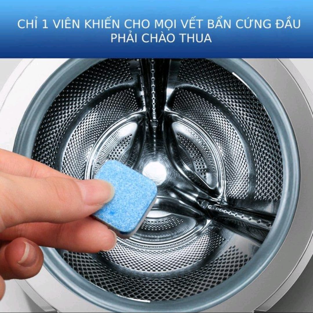 Hộp 12 viên tẩy lồng giặt, viên vệ sinh máy giặt