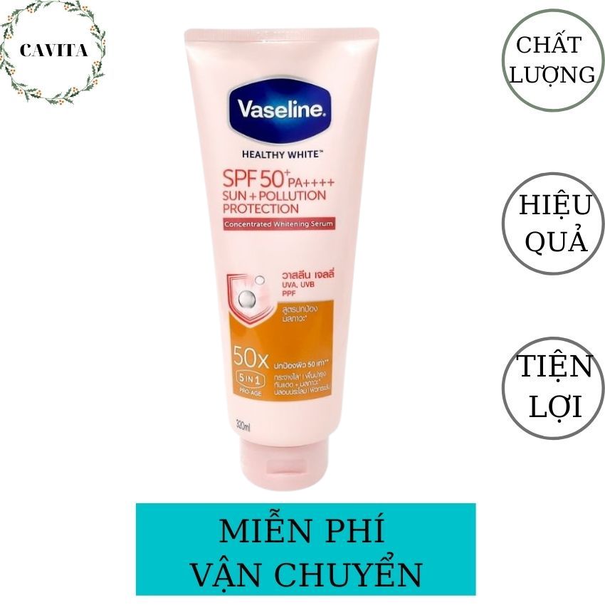 [FREESHIP] Sữa Dưỡng Thể Vaseline 50x Thái Lan CAVITA dưỡng da chống nắng bật tông chống tia cực tím-300ml