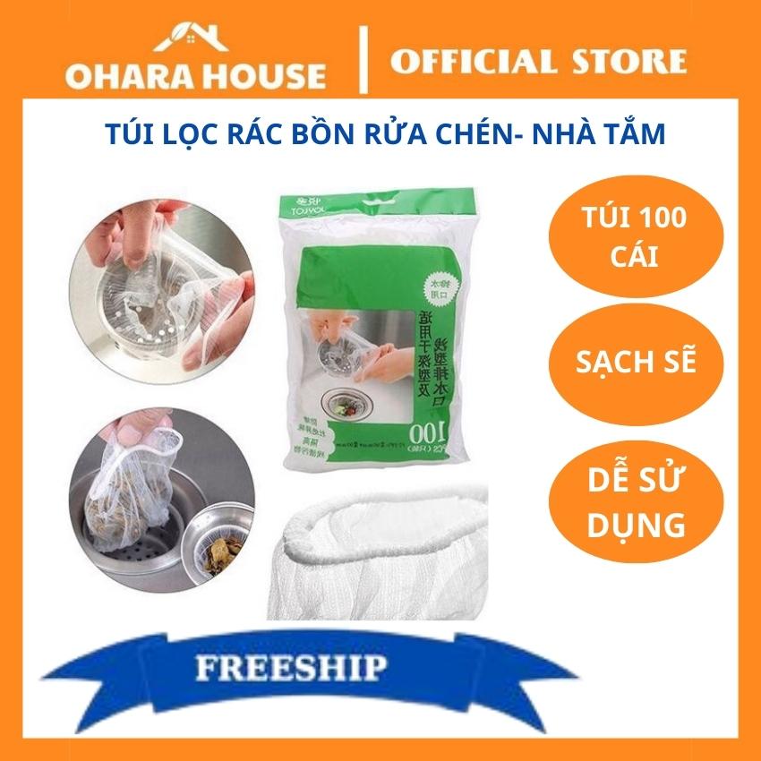 Combo 100 Túi Lọc Rác, Túi Lưới Lọc Rác Bồn Rửa Chén Bát Thông Minh Siêu Tiện Lợi