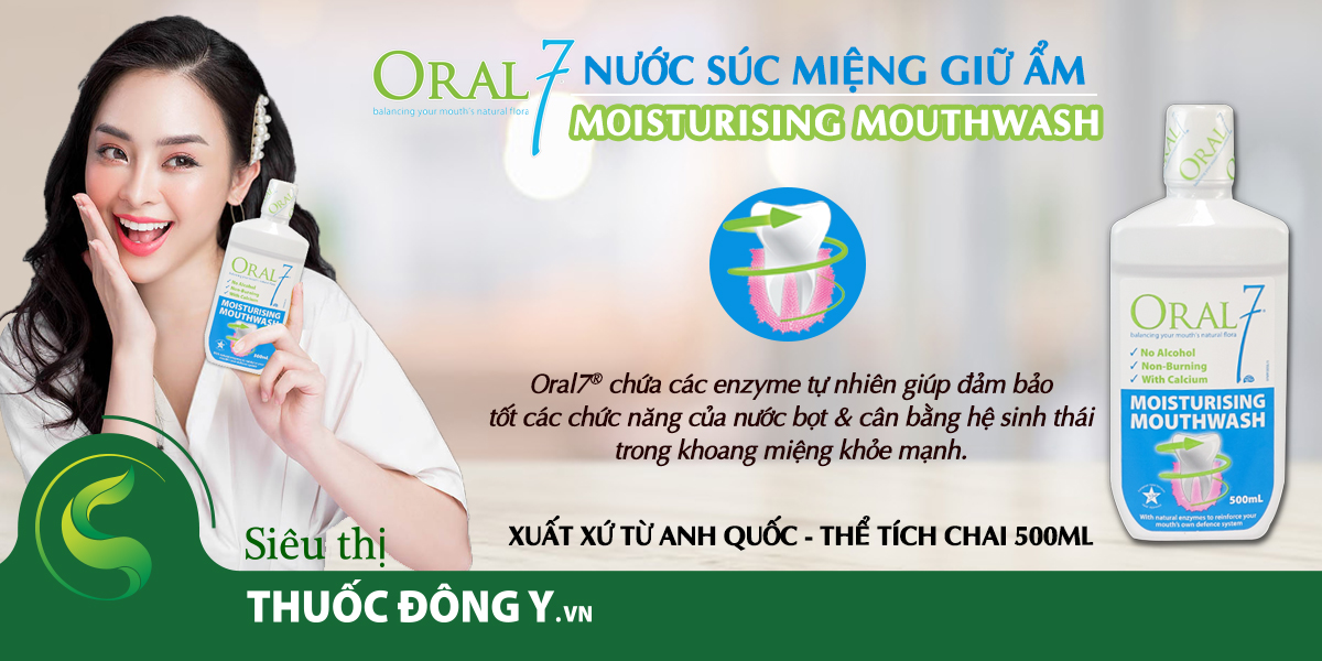 Nước súc miệng giữ ẩm Oral7® Moisturising Mouthwash - Nhập khẩu từ Anh Quốc