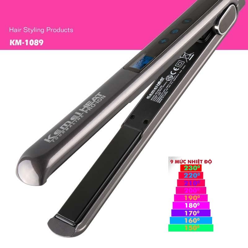Máy duỗi tóc cảm ứng cao cấp chỉnh 9 mức nhiệt độ kemei km 1089