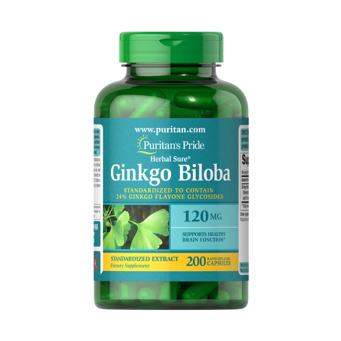 Ginkgo Biloba Puritan's Pride 120 mg 200 viên hỗ trợ chức năng của não