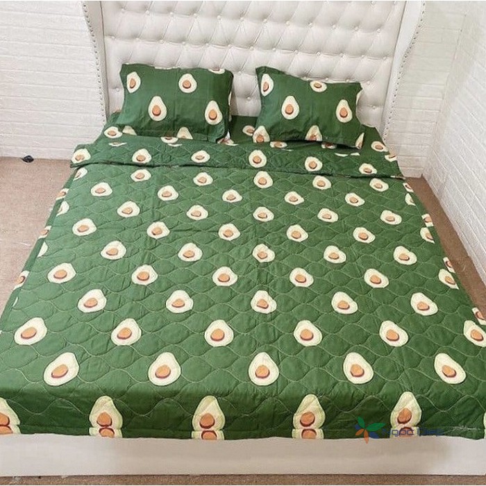 Chăn hè trần bông 2 mặt poly cotton (Mền) mẫu Bơ xanh