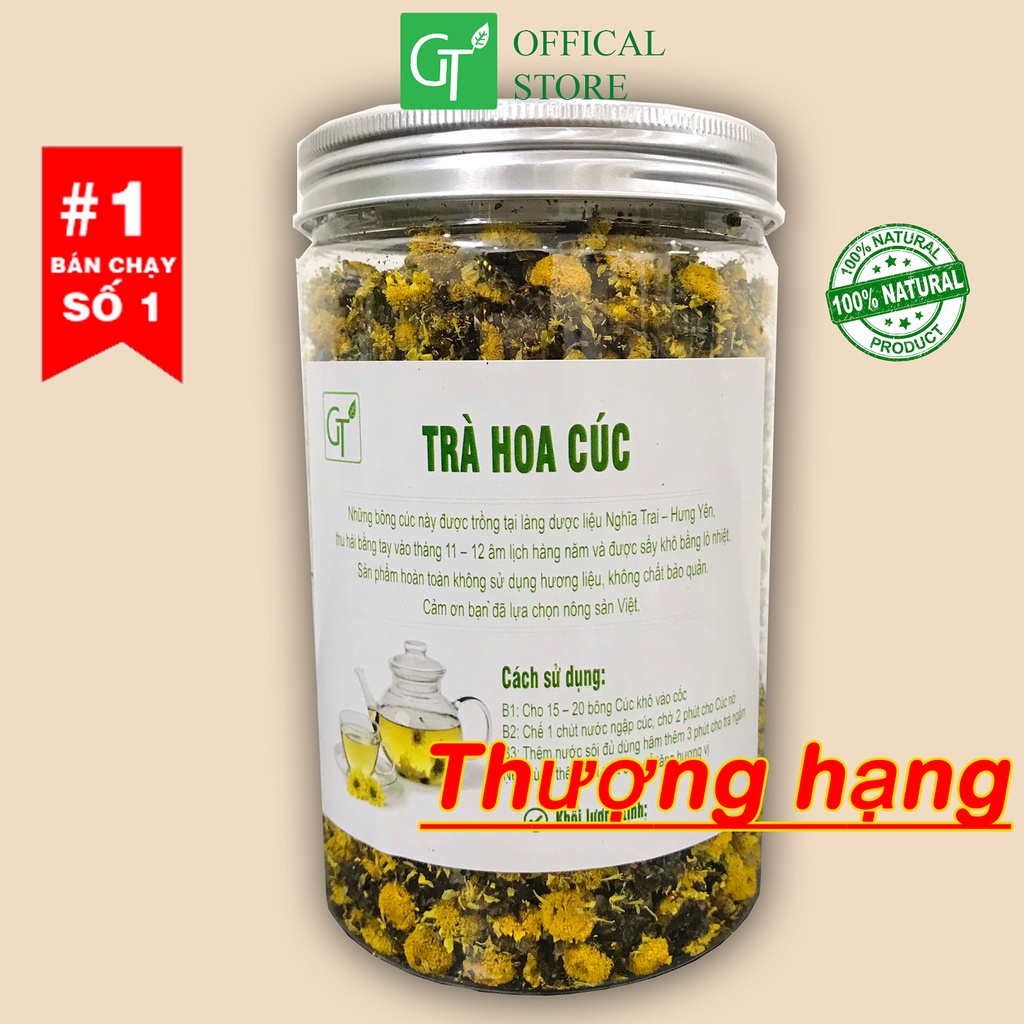 Trà hoa cúc tiến vua loại thượng hạng - cúc chi khô sấy lạnh loại 1 - chống mất ngủ hiệu quả, làm quà biếu