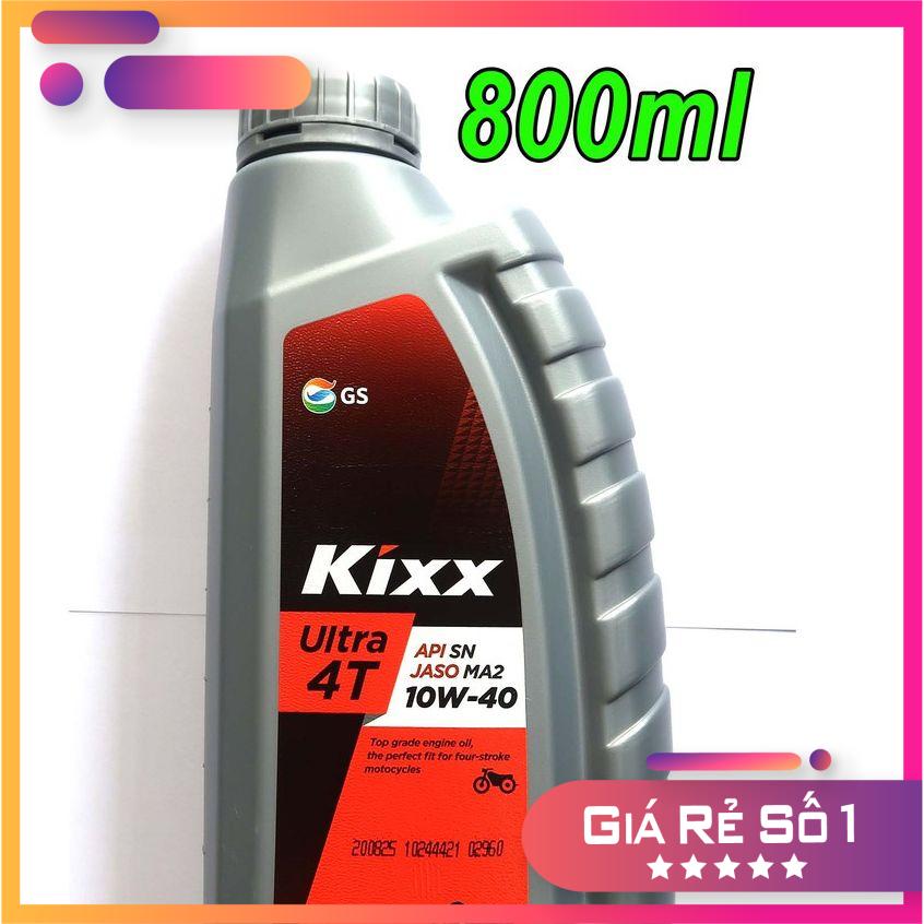 [Chính hãng] Nhớt Kixx 10W40 Fully Synthentic nhập khẩu Hàn Quốc chai 800ml , nhớt kixx ultra 10W40 cho xe máy xe côn tay chai 800ml