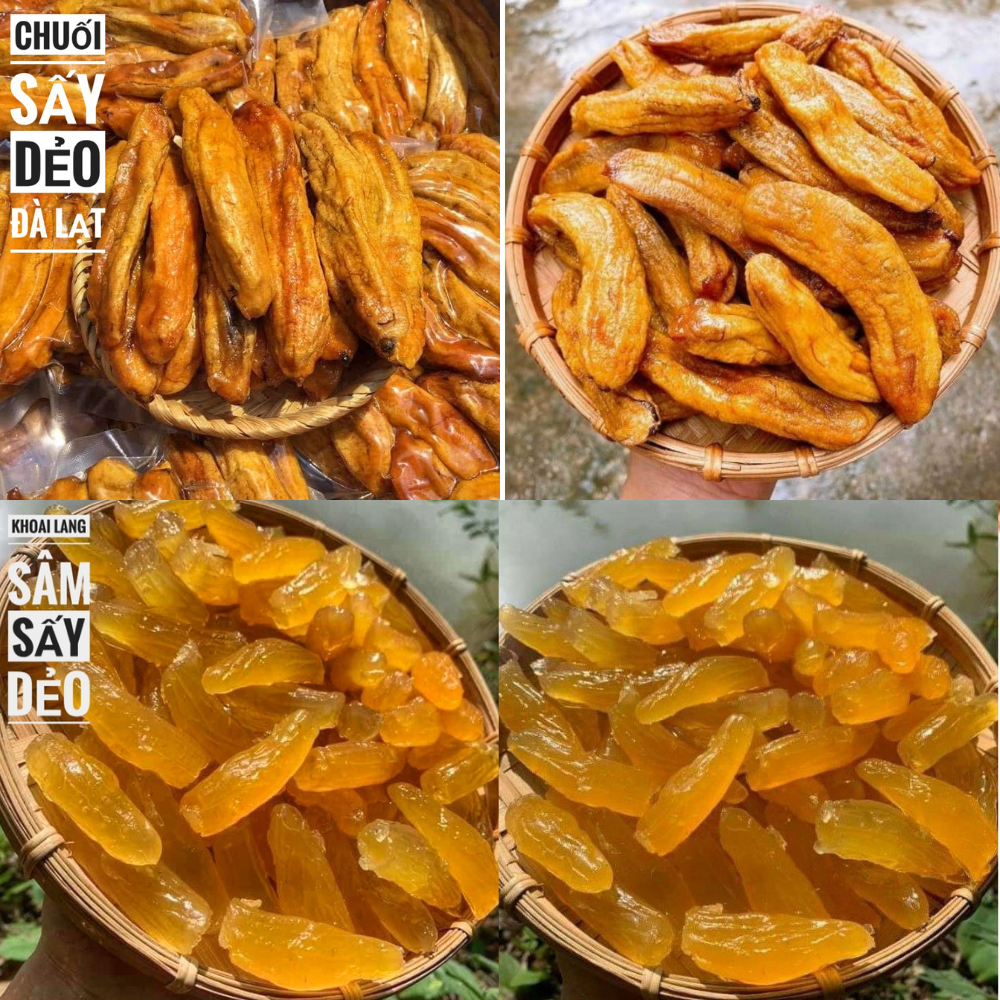 1 kg- chuối sấy dẻo mix khoai sâm sấy dẻo
