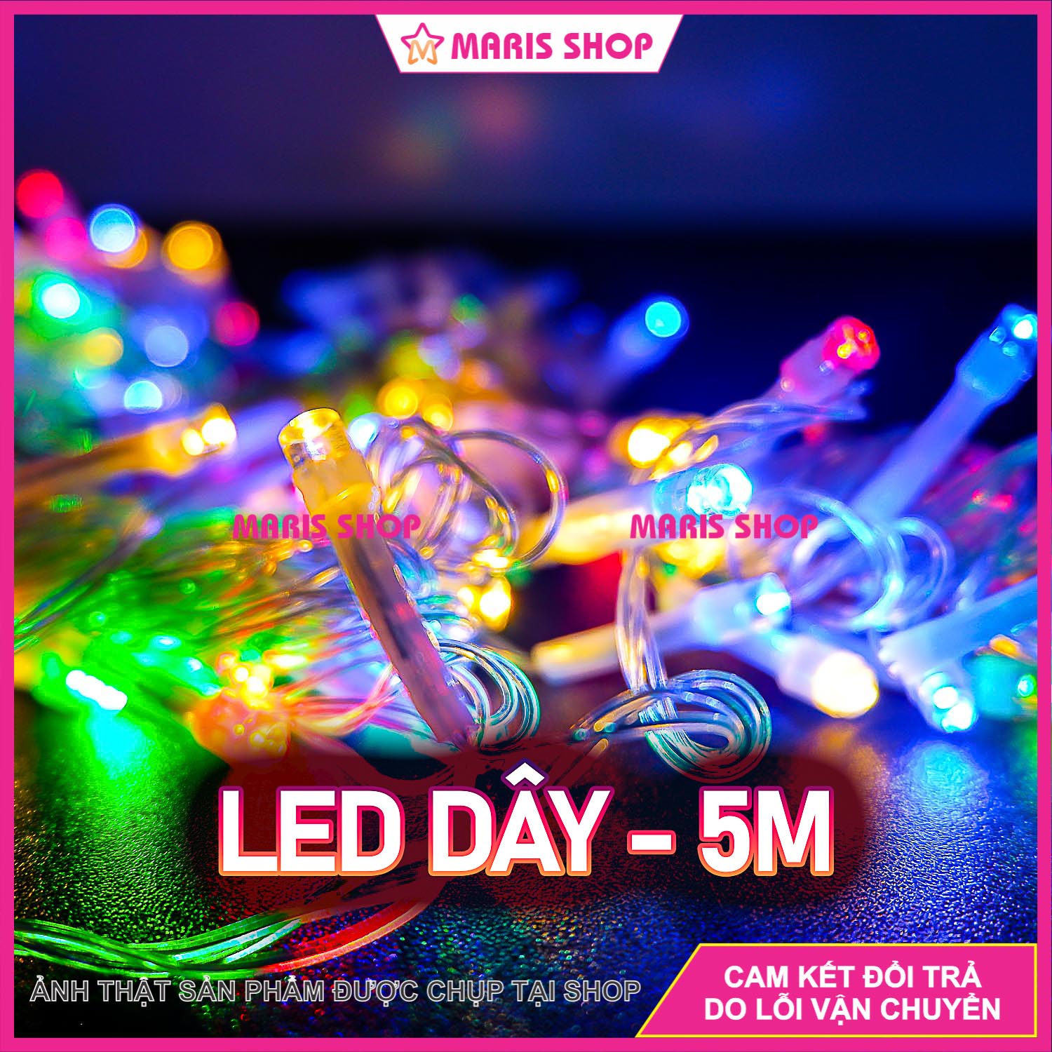 Combo 30 sợi led dây chớp 5m trang trí noel hang đá, led dây chớp trang trí nhà cửa, trang trí tết