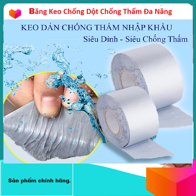 [CÓ VIDEO THỰC TẾ] Khổ to (5CMx5M) Băng keo dán siêu dính chống thấm chống dột vải bạt trần nhà, mái tôn, ống nước, bể nước, xô chậu, phao bơi, bể bơi, đồ bơm hơi