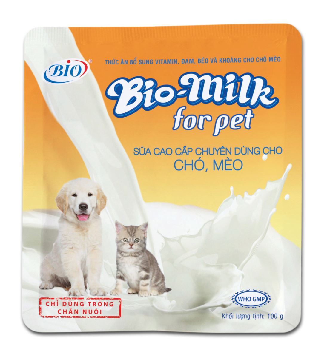 Sữa bột cao cấp cho chó, mèo mới sinh, còi cọc BIO-MILK FOR PETS gói 100g