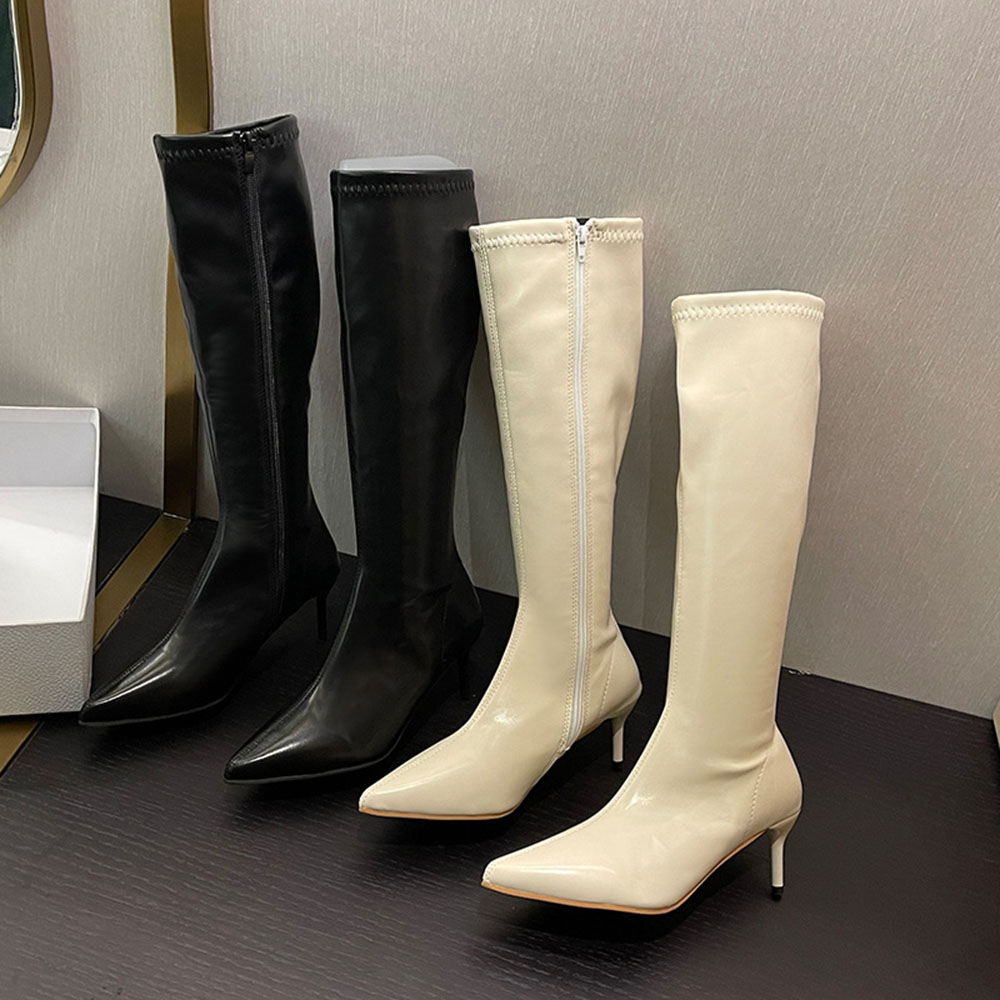 Bốt/boots đùi gót nhọn 6p khoá cạnh cao cấp – subim.store