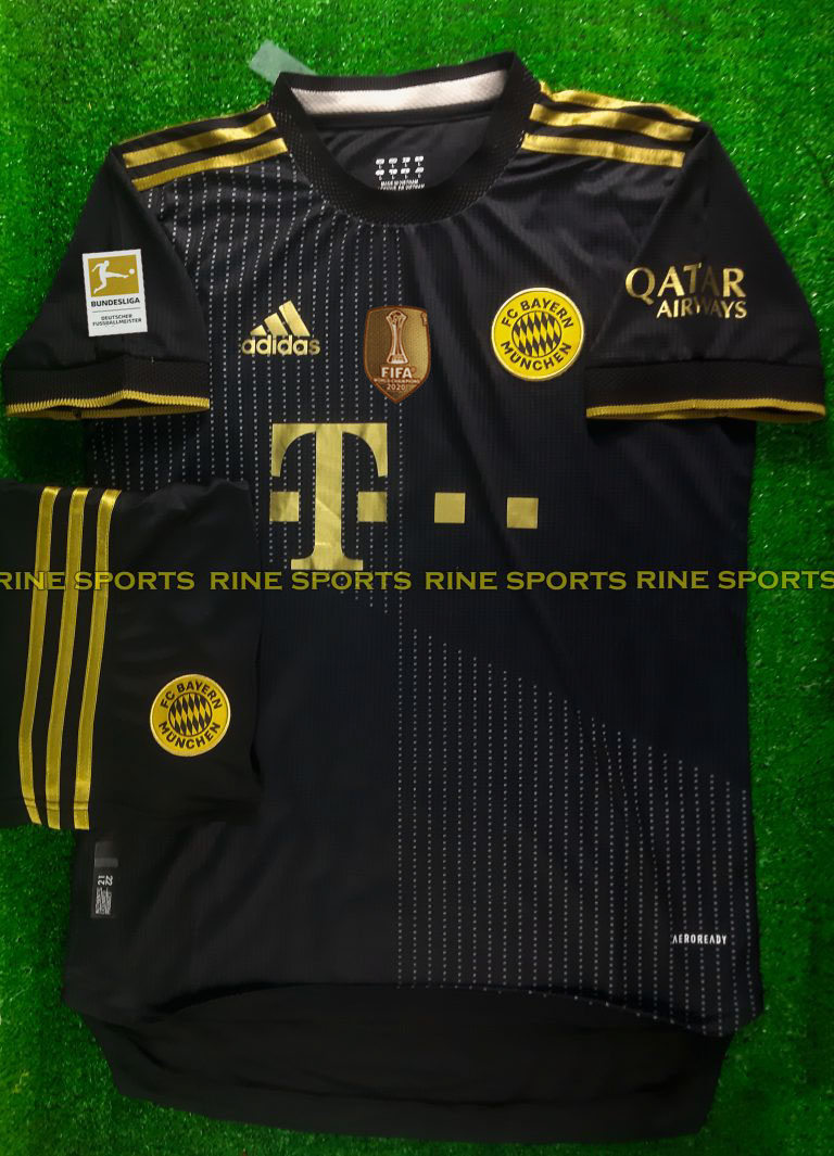 Bộ áo bóng đá Bayer - Bayern munich đen sân khách Super ( F1 ) hàng thailand 2021-2022 chuẩn thi đấu 99%