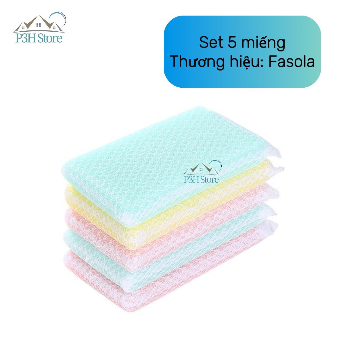 Set 5 miếng mút bọc lưới rửa chén Fasola JJ-106, 2 miếng Lock&Lock ETM157 P3H Store