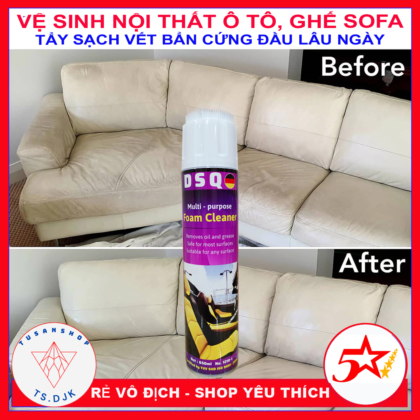 [LOẠI TỐT ] Chai Xịt Vệ Sinh Nội Thất ô Tô, Làm Sạch Ghế Sofa, Ghế Da, Ghế Nỉ, Ghế Vải Foam Cleaner Chính Hãng THIS-TUSAN SHOP