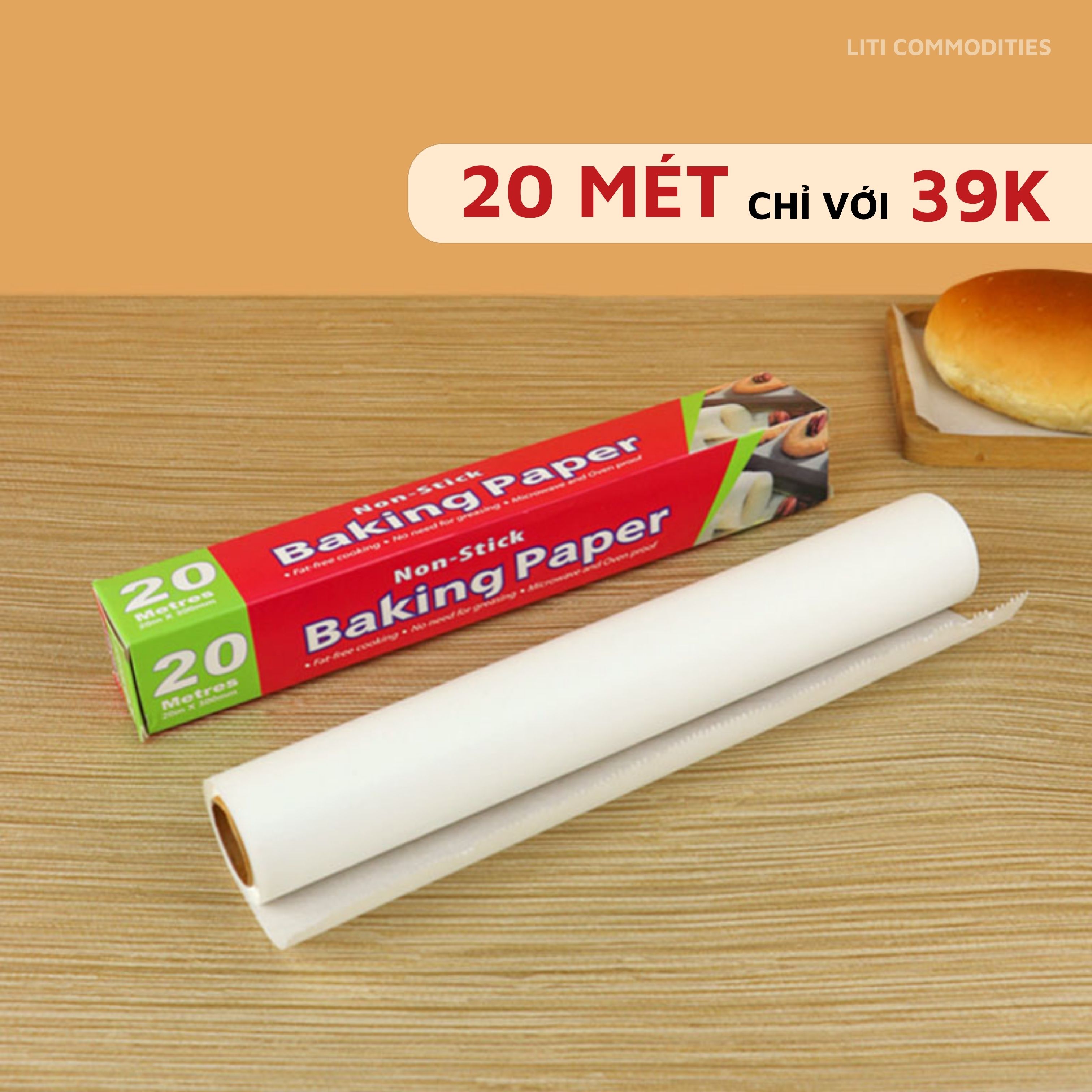 Giấy Nến/Giấy Lót Nướng Bánh/Giấy Nồi chiên không dầu/Giấy thấm hút dầu 20m