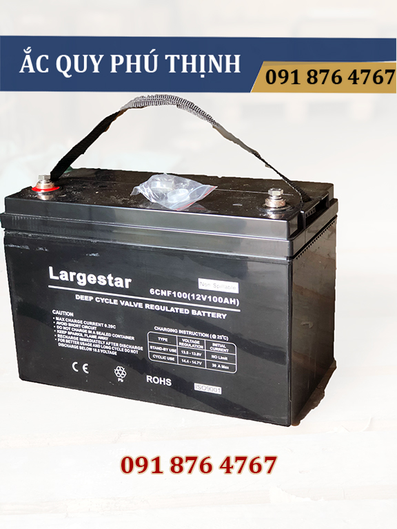 Ắc quy GEL dành cho UPS năng lượng mặt trời 12V - 100Ah Largestar