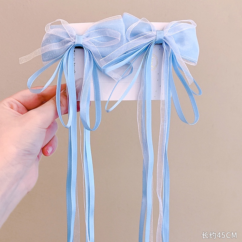 Set 2 Kẹp Tóc Nơ Tua Rua Cho Bé Gái