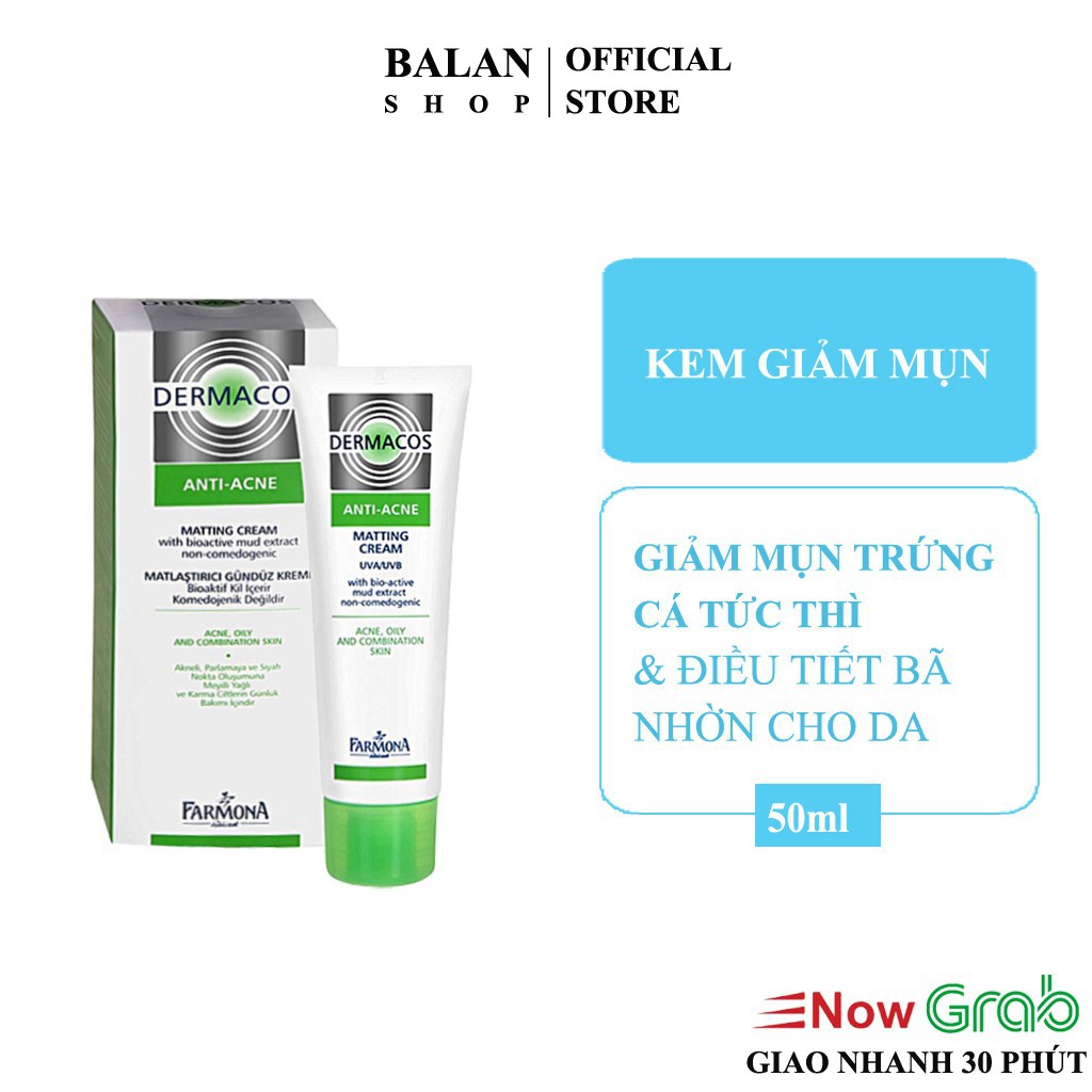 Kem Ngừa Mụn, Giảm Thâm,Giảm Bóng Nhờn 50Ml - Dermacos Farmona
