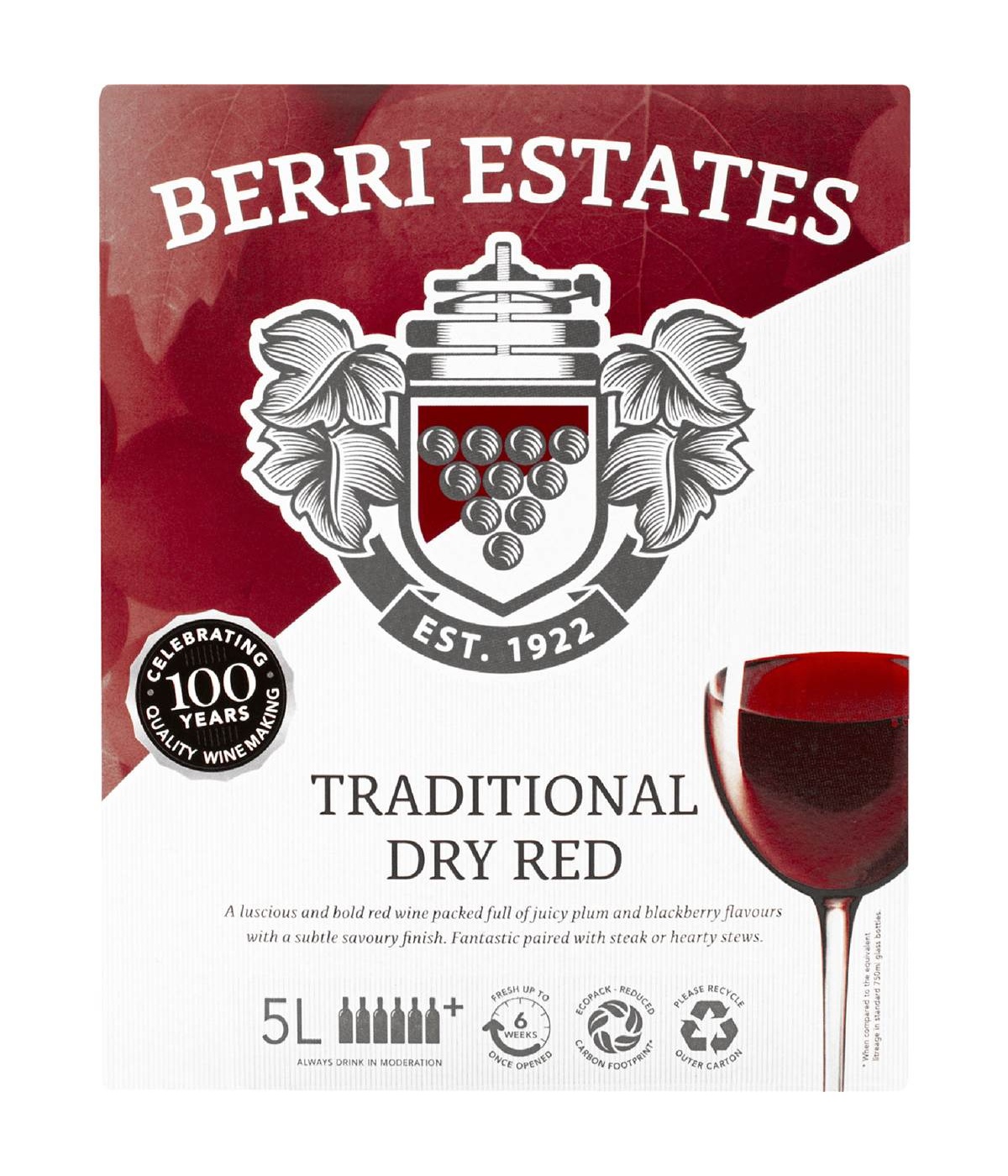 Vang bịch Berri Estates Đỏ 5L