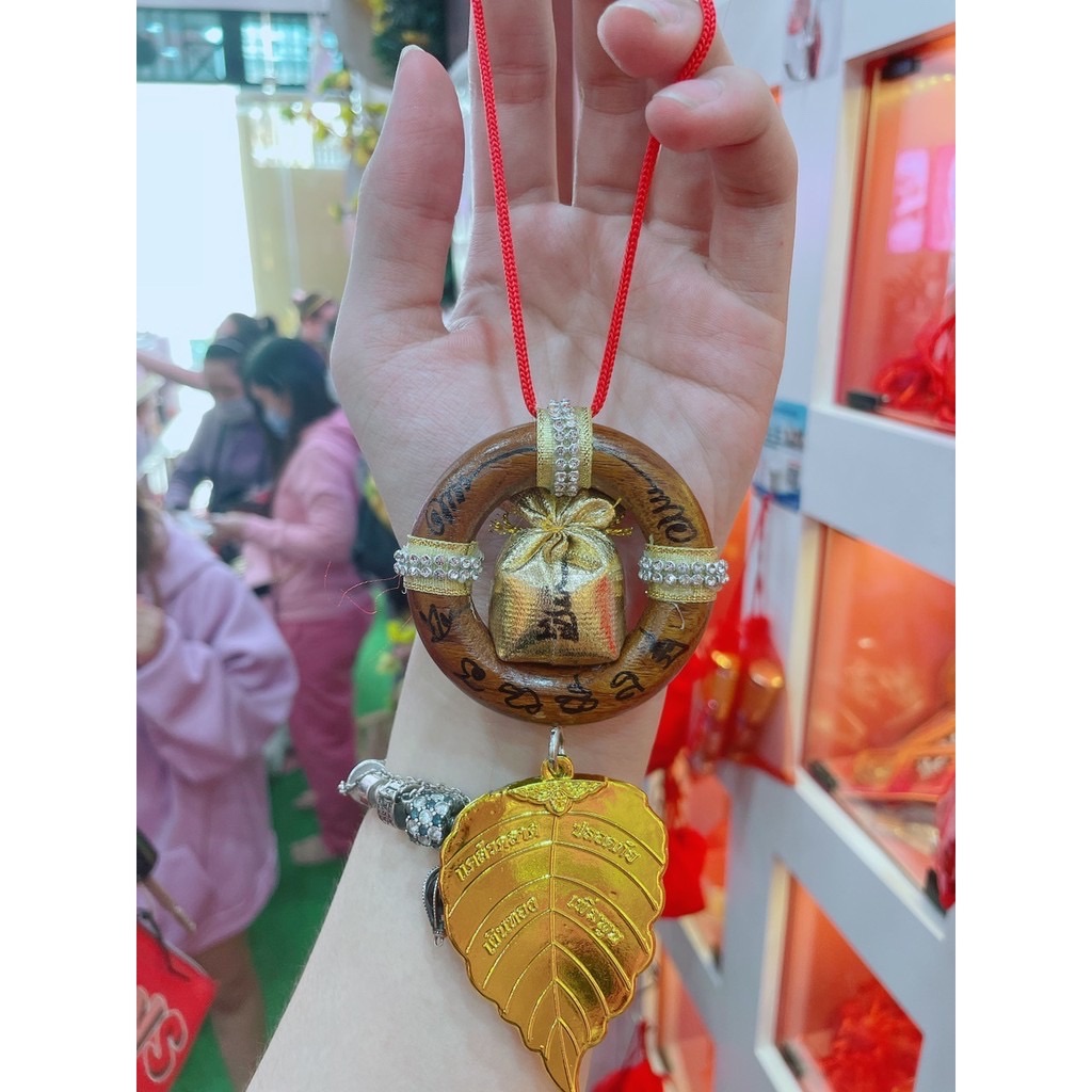 ?? móc treo túi tiền lá bồ đề tài lộc bình an thái lan ??
