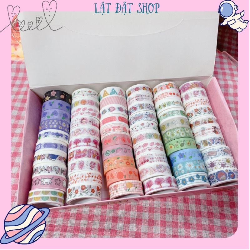🌸 Cuộn băng keo trang trí hoạ tiết dễ thương - Washi tape xinh xắn 🌸