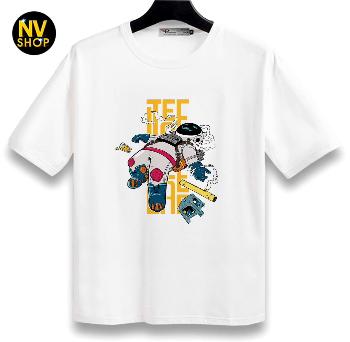 Áo thun unisex freesize tay lỡ "in hình spaceman"