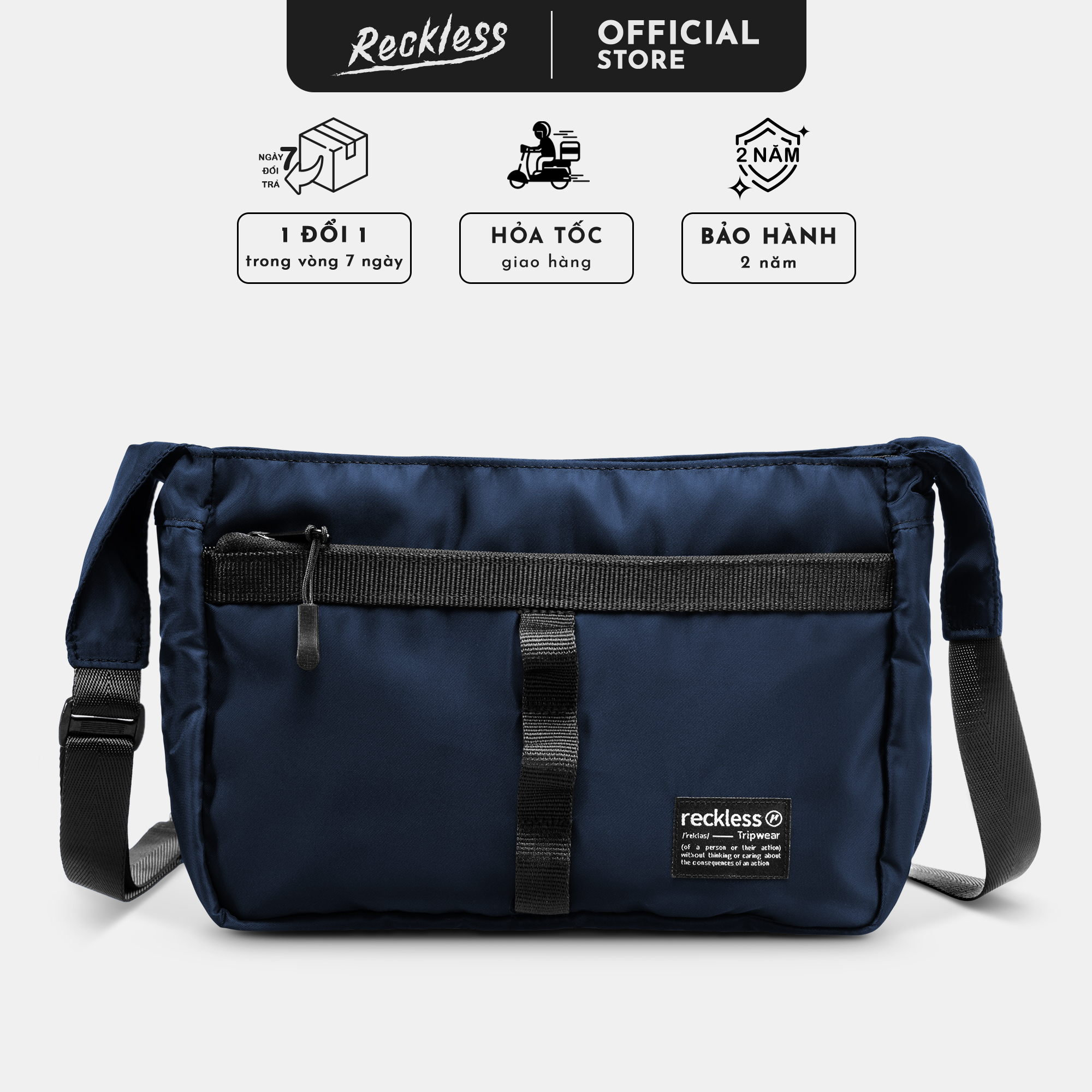 Túi Đeo Chéo Reckless Nylon Messenger Bag - Vải Nylon Twill