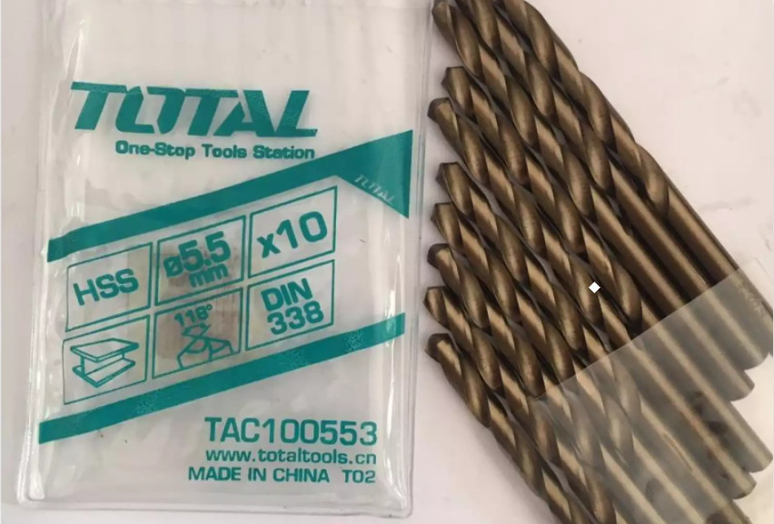 Combo 10 mũi khoan sắt 5.5mm total tac100553