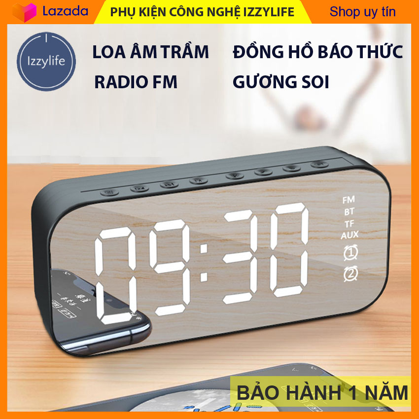 [BẢO HÀNH 12 THÁNG, 1 ĐỔI 1] Loa bluetooth gương đời mới 2021, âm bass mạnh, bề mặt gương, tích hợp thẻ nhớ, đài FM, dung lượng pin lớn, phù hợp đi với máy tính, điện thoại – shop Izzylife