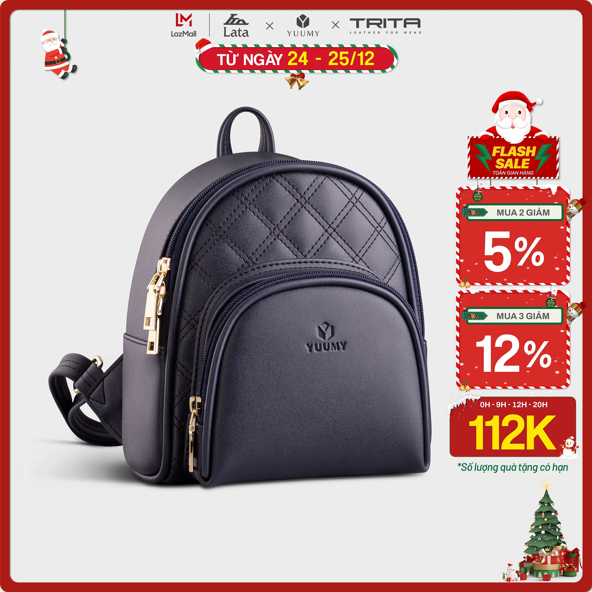 Balo da nữ mini trần chỉ hình quả trám Yuumy Seasand YBA52