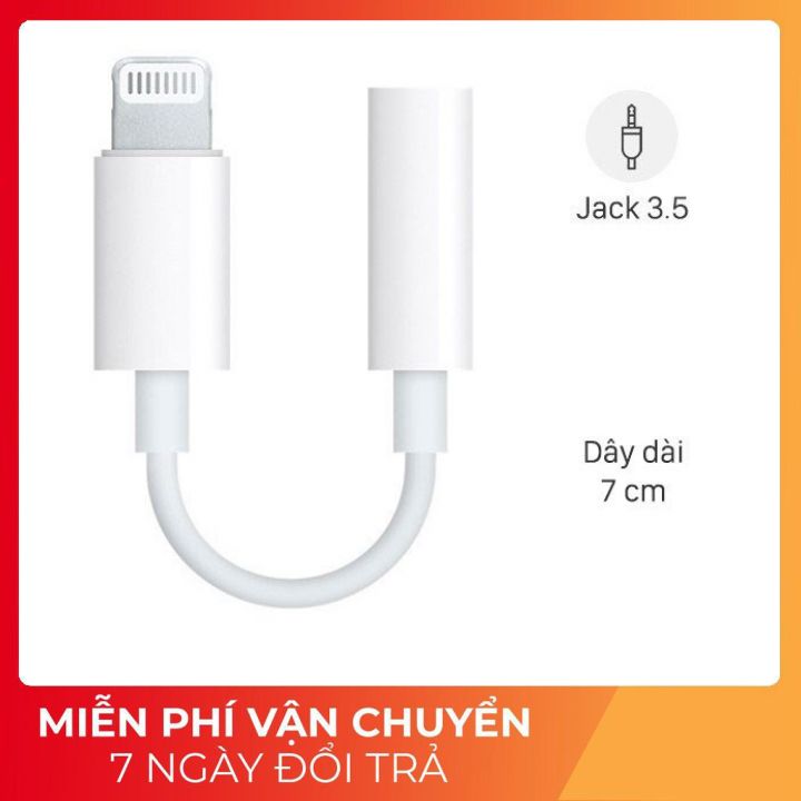 Cáp chuyển đổi tai nghe chân lightning sang chân 3.5 cho iphone - Bảo hành 1 đổi 1