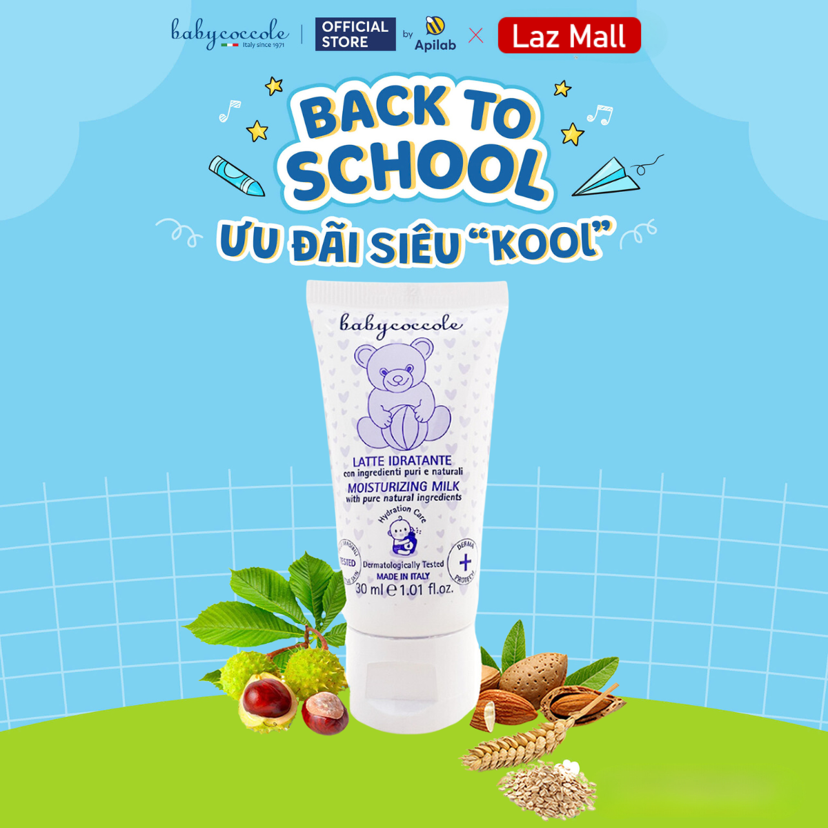 Sữa dưỡng ẩm cho bé babycoccole 0m+ chiết xuất hạnh nhân 30ml