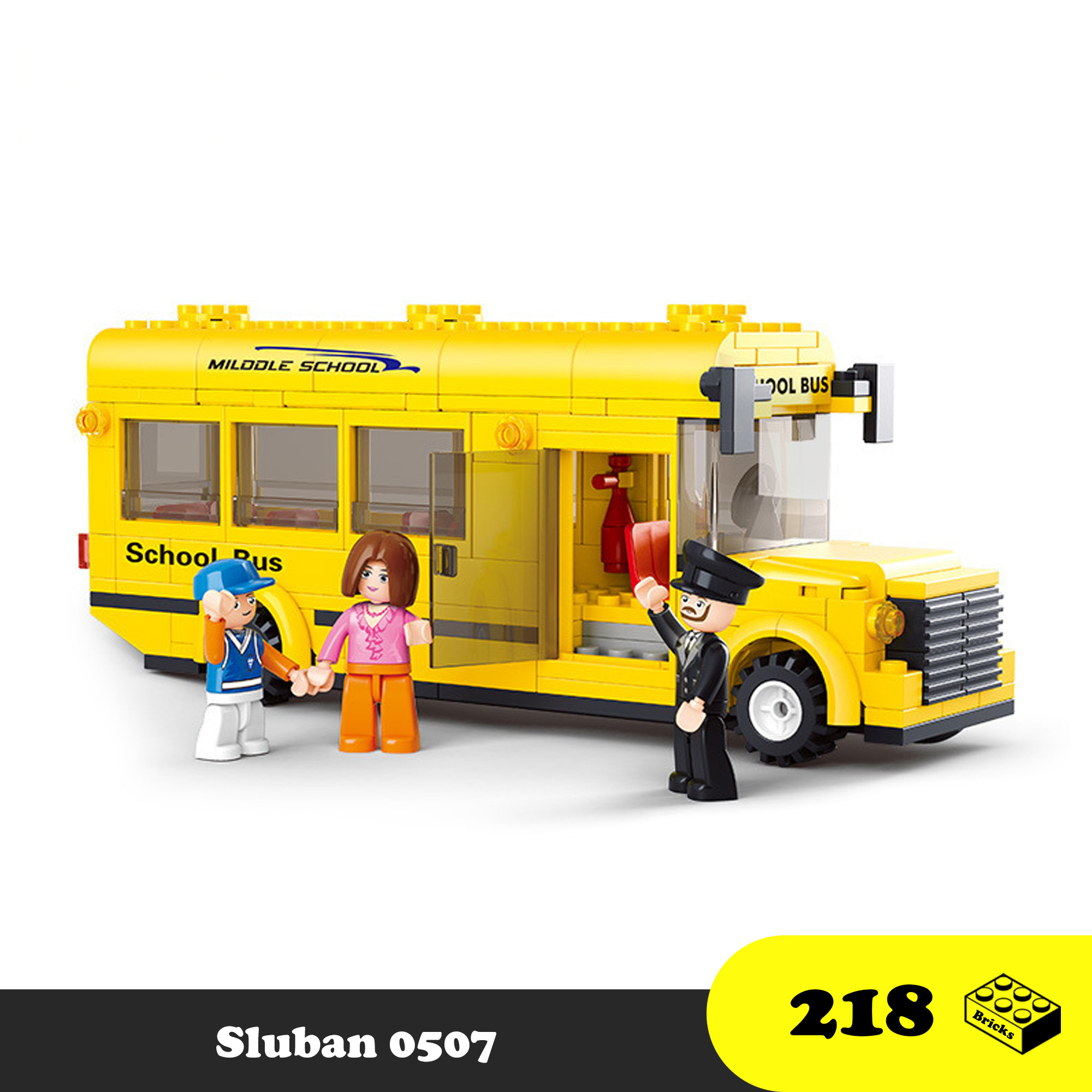Đồ chơi Lego Lắp Ráp Xe Bus Học Sinh - Sluban 0506 School Bus - Xây dựng Thành phố