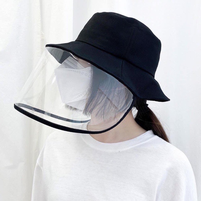 NÓN CHỐNG DỊCH/ CHỐNG NẮNG KÈM KÍNH BẢO HỘ THÁO RỜI, NGĂN NGỪA BỤI, AN TOÀN TUYỆT ĐỐI CHO NAM NỮ, MŨ BUCKET HOA CÚC CHỐNG DỊCH.