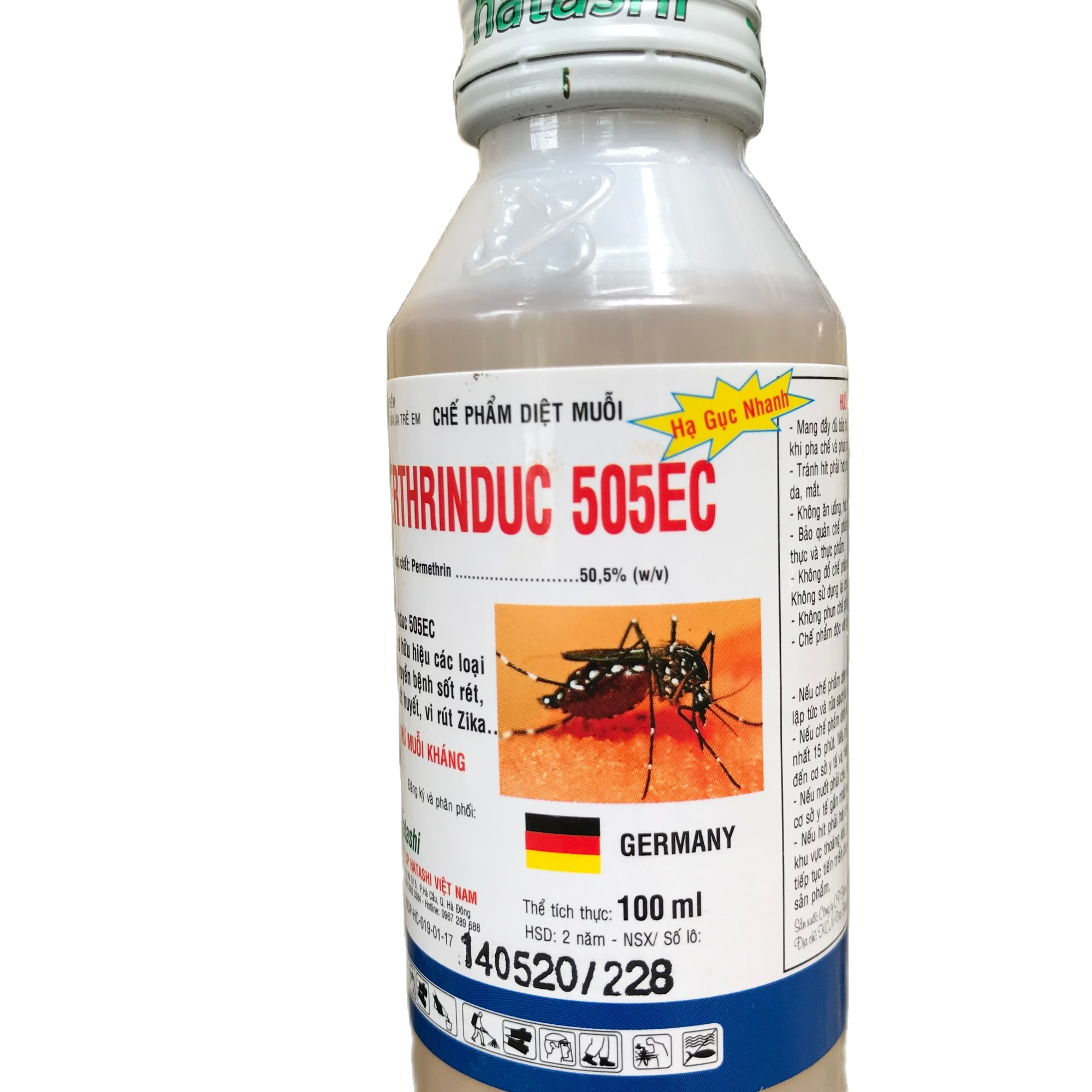 Thuốc xịt muỗi y tế Perthrinduc - Permethrin 505ec 100ml công nghệ CHLB Đức thuốc xịt muỗi y tế nguyên liệu nhập khẩu