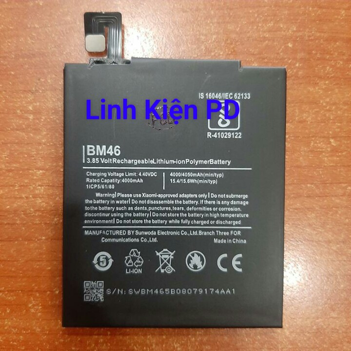 Pin xiaomi bm46 dùng redmi note 3 pro