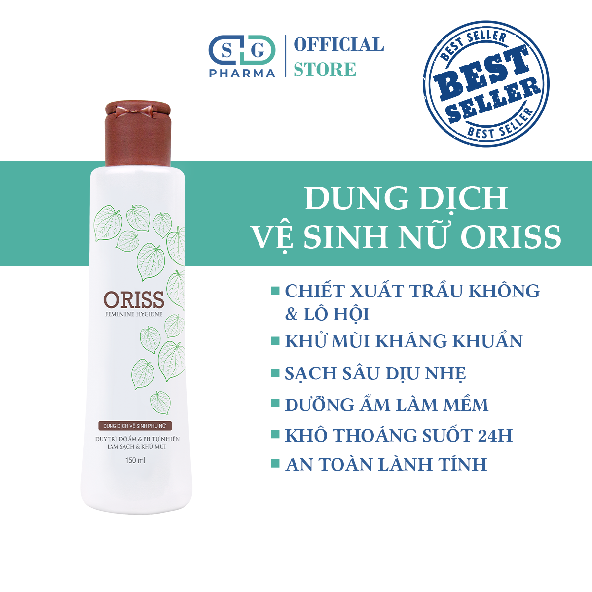 Combo 3 dung dịch vệ sinh phụ nữ dịu nhẹ oriss 150ml