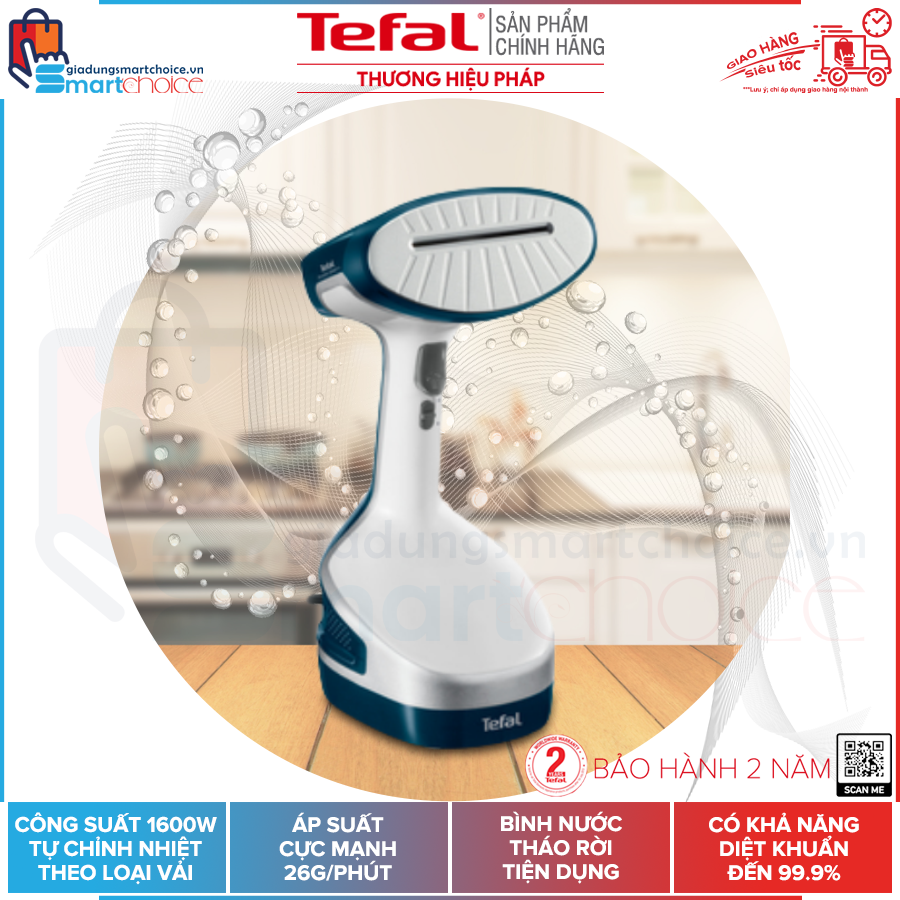 Tefal gia shock bàn ủi du lịch, bàn ủi hơi nước cầm tay tefal dt8100e0, chuẩn châu âu, hàng chính hãng, bảo hành 2 năm giao hỏa tốc