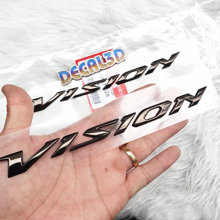 Tem Vision màu đen khói chữ nổi hàng zin cao cấp sắc nét